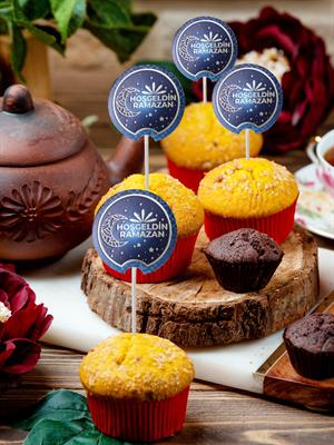 Hoşgeldin Ramazan Temalı Kürdan Pasta Süsü Cupcake Kürdanı 8li