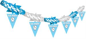 İlk Dişim Kağıt Zincir Asılabilir Parti Süsü Mavi 24lü