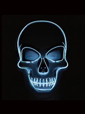 Cadılar Bayramı Işıklı İskelet Maske Halloween Parti Kostüm Aksesuarı