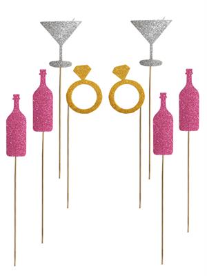 Bekarlığa Veda Partisi Temalı Çubuklu Parti Aksesuarı 8li