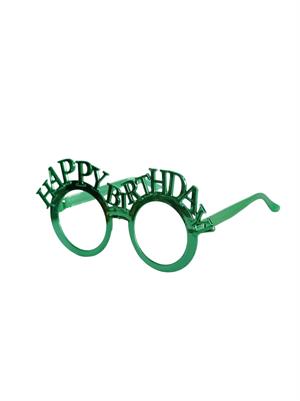 Happy Birthday Gözlük Doğum Günü Parti Aksesuarı Yeşil