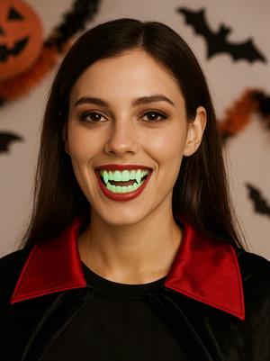 Cadılar Bayramı Fosforlu Vampir Dişi Halloween Parti Kostüm Aksesuarı
