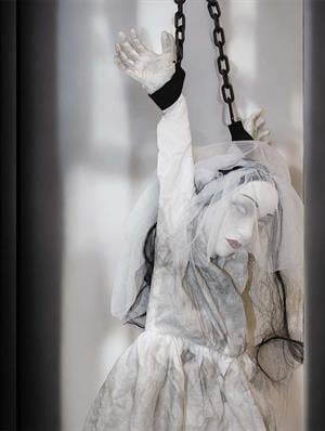 Cadılar Bayramı Ölü Gelin Figürlü Asılabilir Halloween Hareketli Parti Dekoru 120 cm