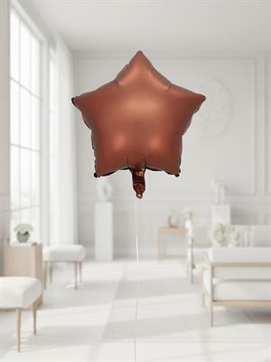Yıldız Folyo Balon Bronz Karamel Rengi Yıldız Figürlü Uçan Parti Balonu 18inc