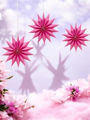 Kutup Yıldızı Tavan Sarkıt Süsü 3 Boyutlu Dekoratif Parti Süsü Pembe 6lı