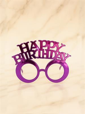 Happy Birthday Yazılı Doğum Günü Partisi Gözlüğü Fuşya