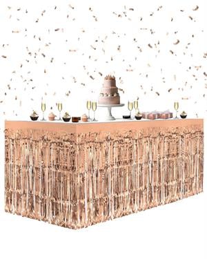 Metalize Parti Masa Eteği Masa Süsü Rose Gold