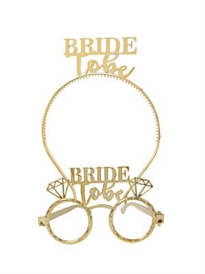 Bride To Be Taç Gözlük Set Bekarlığa Veda Parti Aksesuarı Gold