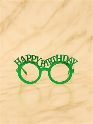 Happy Birthday Gözlük Doğum Günü Parti Aksesuarı Yeşil