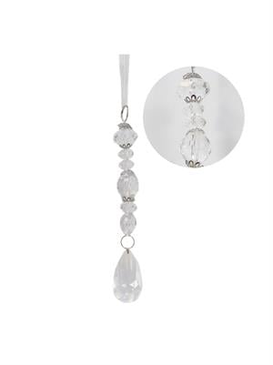 Yılbaşı Ağaç Süsü Lüks Kristal Damla Taşlı Sarkıt Dekoratif Süs 22 cm