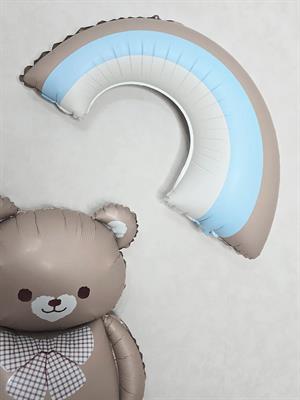 Retro Gökkuşağı Folyo Balon Parti Balonu Mavi 82 cm