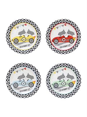 Yarış Arabaları Temalı Tabak Karton Doğum Günü Tabağı 8li