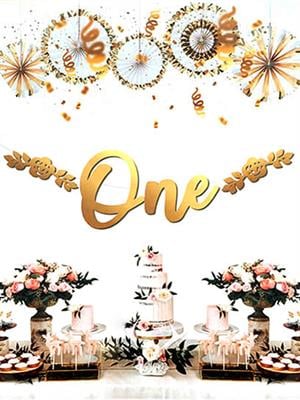 One Gold Kaligrafi Banner