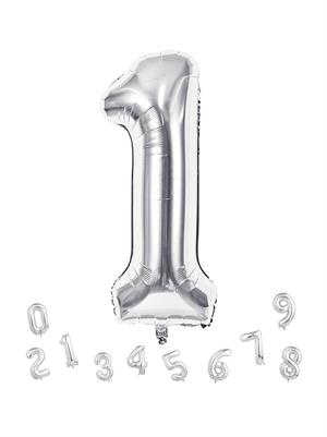  Rakam Folyo Balon 1 Rakam Gümüş 1 Yaş Doğum Günü Parti Balonu 76 cm