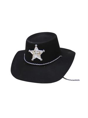 Şerif Kovboy Şapka Parti Aksesuarı Siyah