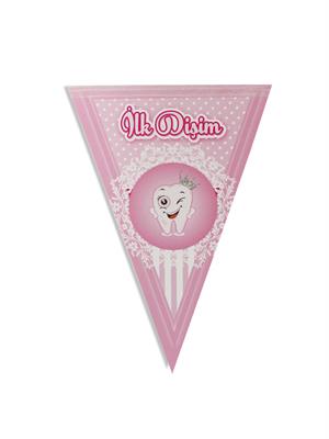 Dişim Çıktı Yazılı Flama Bayrak Diş Buğdayı Parti Süsü Pembe
