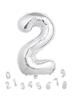 Rakam Folyo Balon Doğum Günü Parti Balonu 2 Gümüş Renk 76 cm