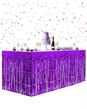 Metalize Parti Masa Eteği Masa Süsü Mor