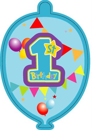 Kağıt Zincir 1 Yaş Parti Süsü Mavi 24lü