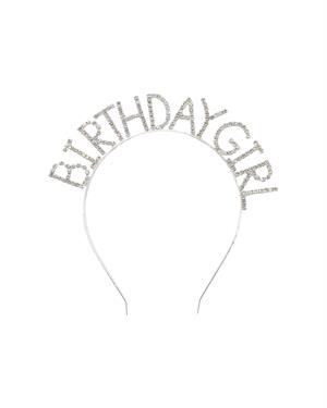 Birthday Girl Taşlı Taç Metal Doğum Günü Parti Tacı Gümüş