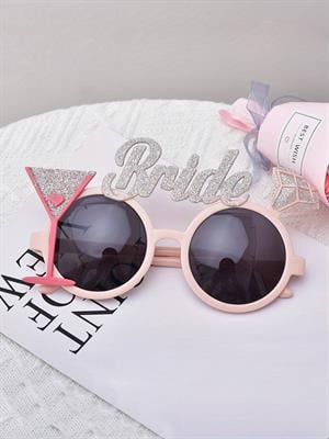 Kadeh Figürlü Parti Gözlüğü Bride To Be Yazılı Bekarlığa Veda Partisi Gözlük Pembe