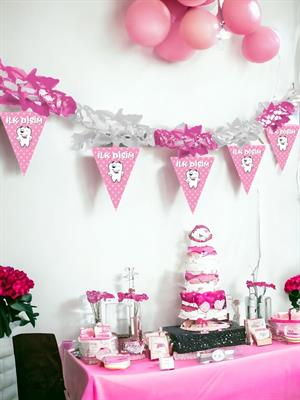 Kağıt Zincir İlk Dişim Pembe