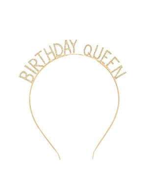 Birthday Queen Taşlı Taç Metal Doğum Günü Parti Tacı Gold