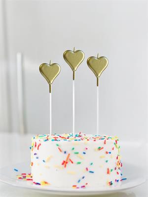 Kalp Pasta Mumu Metalik Gold 3lü