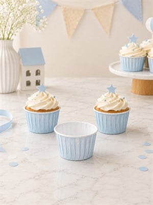 Açık Mavi Cupcake Muffin Kapsülü – Kek Sunum Kalıbı 50li 