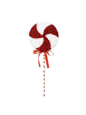 Yılbaşı Ağaç Süsü Dekoratif Simli Lolipop Şeker 55 cm