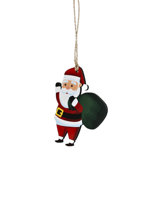 Yılbaşı Ağaç Süsü Ahşap Çuvallı Noel Baba 