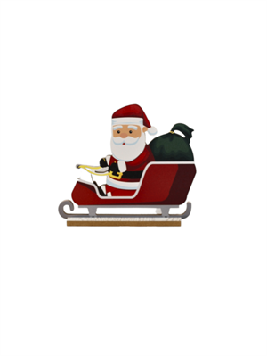 Yılbaşı Dekoru Ahşap Kızaklı Noel Baba 