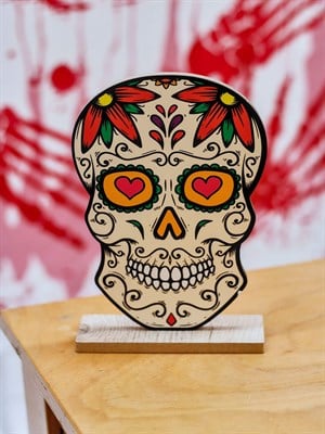 Ahşap  Standlı Kuru Kafa 13,5x5x20 Cm