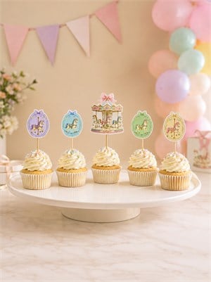 Atlı Karınca Temalı Cup Cake Kürdanı – Doğum Günü Sunum Dekoru 10lu