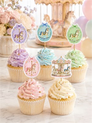 Atlı Karınca Temalı Cup Cake Kürdanı – Doğum Günü Sunum Dekoru 10lu