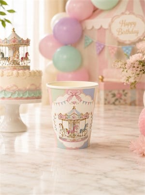 Atlı Karınca Temalı Karton Bardak – Pastel Doğum Günü Parti Bardağı 8li