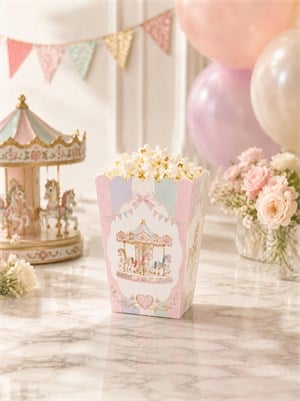 Atlı Karınca Temalı Mısır Kutusu – Pastel Parti Popcorn Kutusu 8li