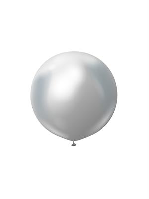 Krom Jumbo Balon Gümüş Parti Balonu 18 inc 45 cm 25li