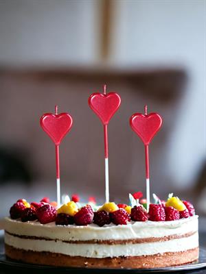 Kalp Pasta Mumu Metalik Kırmızı 3lü