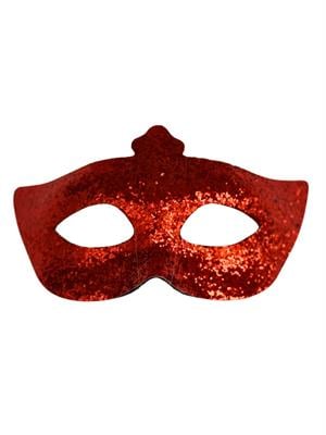 Simli Parti Maskesi Balo Parti Kostüm Aksesuarı Maske Kırmızı