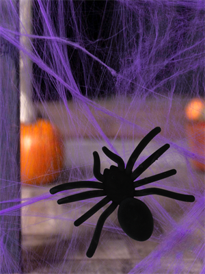 Cadılar Bayramı Flok Kaplama Örümcek Halloween Parti Dekoru Siyah 20 cm