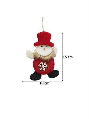 Yılbaşı Ağaç Süsü Şapkalı Kardan Adam Figürlü Asılabilir Keçe Dekoratif Süs 15 cm