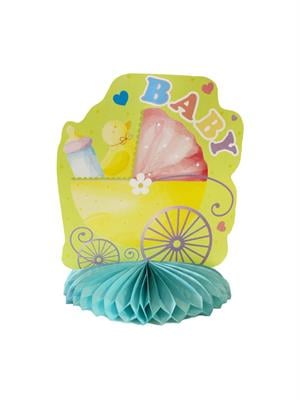 Baby Shower Parti Süsü Baby Temalı Petek Masa Süsü Mavi