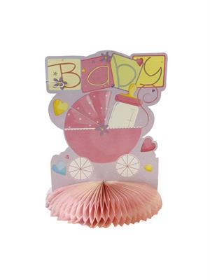 Baby Shower Parti Süsü Baby Temalı Petek Masa Süsü Pembe