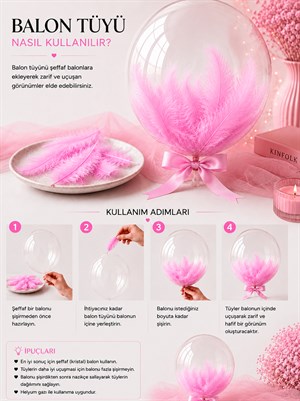 Balon İçi Tüyü Tüy Konfeti Pembe