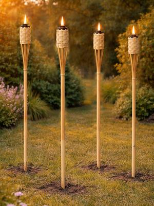 Bambu Meşale Dekoratif Bahçe Meşalesi 90 cm 4lü