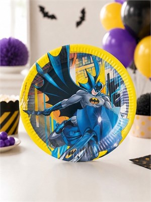 Batman Temalı Karton Tabak Doğum Günü Parti Tabağı 8 li