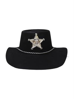 Şerif Kovboy Şapka Parti Aksesuarı Siyah