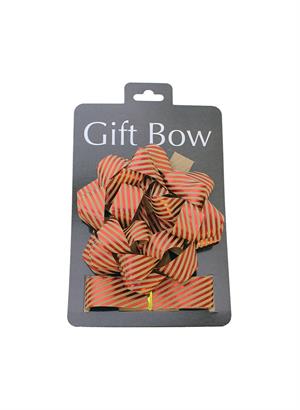 Hediye Paketleme Seti Kağıt Fiyonk ve Kurdele Kırmızı-Kraft Çizgili 2li