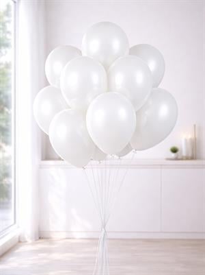 Beyaz Metalik Balon 100Lü 12